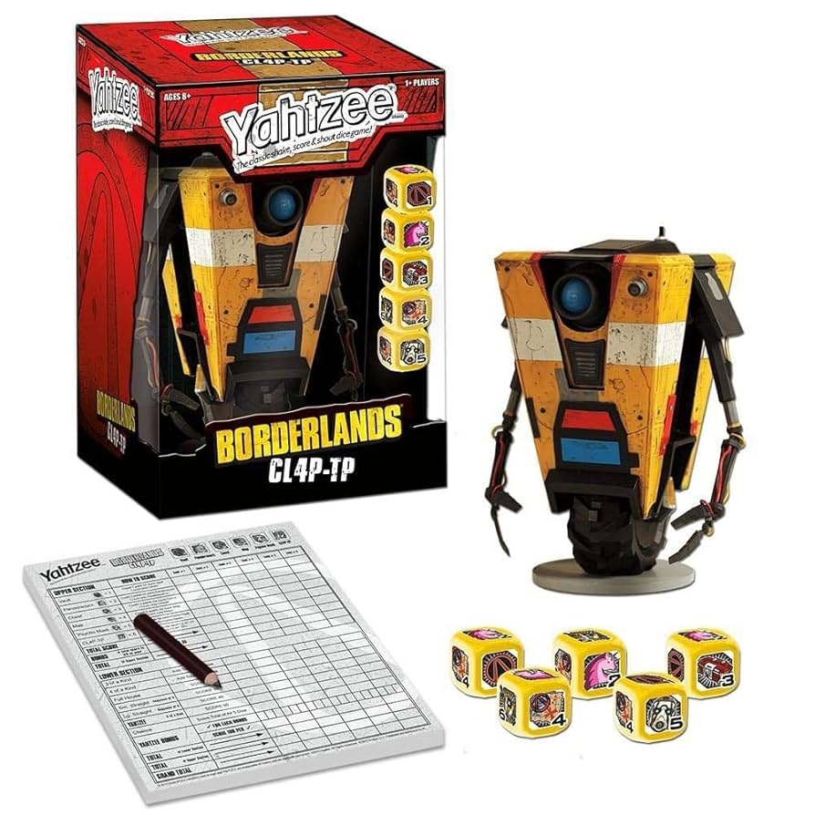 Amazon.com: USAOPOLY Yahtzee: Borderlands CL4P-TP Game